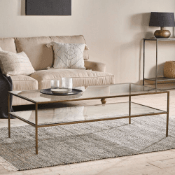Image showing the Nakuru Iron & Glass Coffe Table, Brass product.