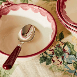 Image showing the Set of 2 Dessert Spoons, Burgundy product.
