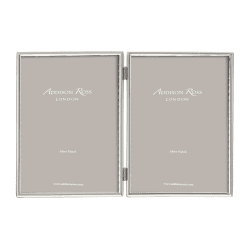 Image showing the Fine Edged Double photograph frame, 5 x 7", Silver product.