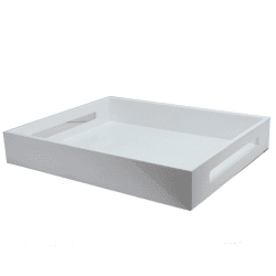 Image showing the Lacquered Tray 40 x 35cm, White product.