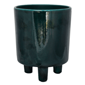 Image showing the Pisa Planter, H16 x W19 x D19cm, Emerald product.
