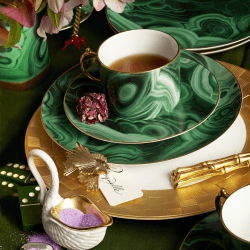 Image showing the Malachite Teacup & Saucer, Set of 2 product.