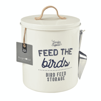 Image showing the Enamelware Bird Feed Tin, Stone, Stone Cream product.
