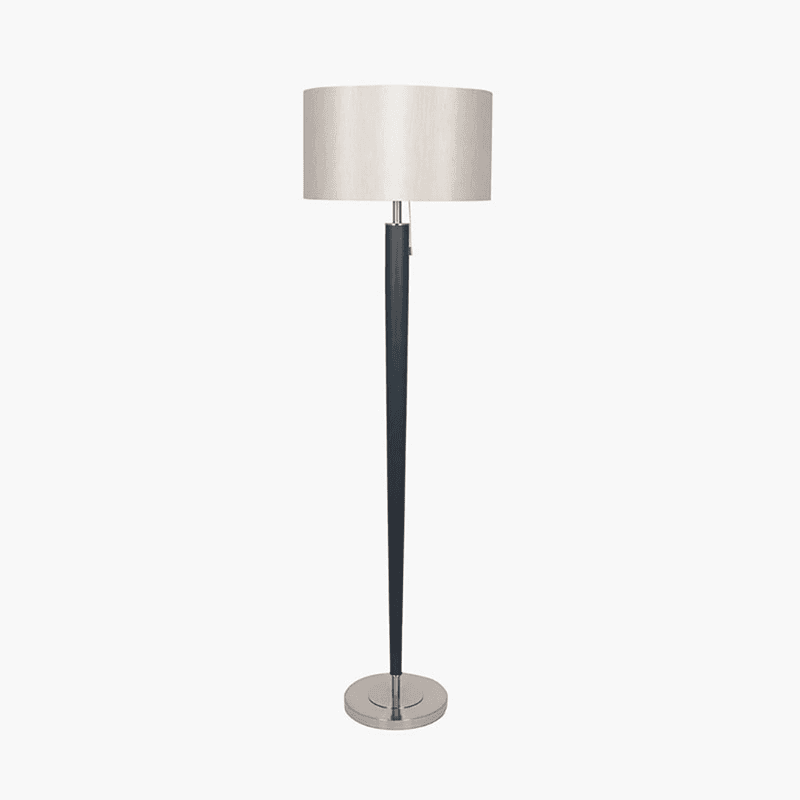 Lowry Floor Lamp, H161cm, Brushed Silver and Matt Black