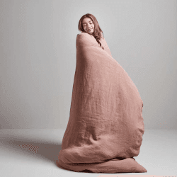Image showing the Linen Super King Duvet Cover, Rust product.