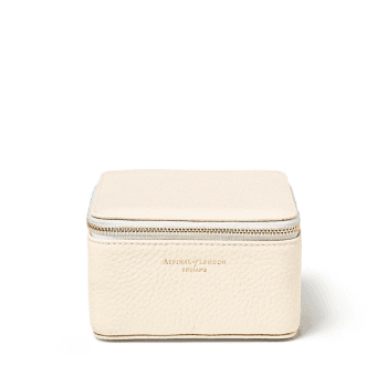 Image showing the Travel Watch & Ring Box, L12 x W12cm, Ivory Pebble product.