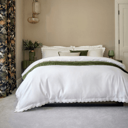 Image showing the Scallop Edge Duvet Set, King, Matcha product.