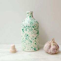 Image showing the Splatter Ceramic Bottle, 500ml, Pistachio product.