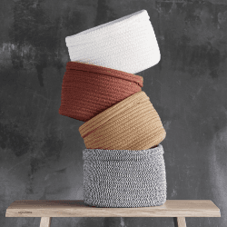 Image showing the Rena Storage basket, L24 x W18 x H16cm, Ivory product.