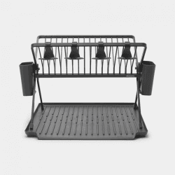 Image showing the SinkSide Foldable Dish Drying Rack, Large, Dark Grey product.