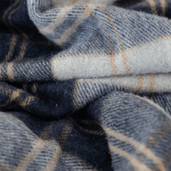 Image showing the Check Recycled Wool Blanket, 145 x 190cm, Bannockbane Silver Tartan product.