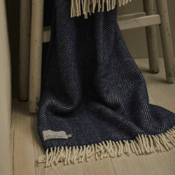 Image showing the Fishbone Throw, 150 x 183cm, Navy product.