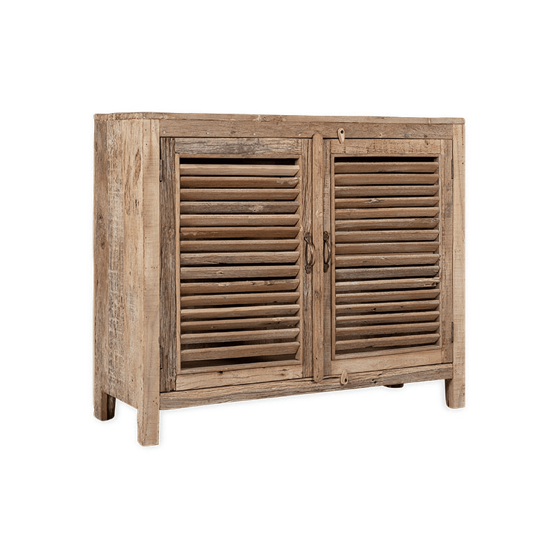 Ibo Reclaimed Wooden Slatted Sideboard, Natural