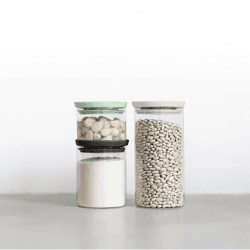 Image showing the Stackable Glass Jar Set of 3, Mixed product.