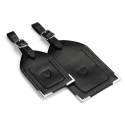 Image showing the Set of 2 Luggage Tags, Smooth Black product.