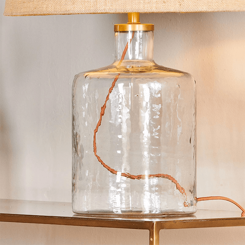 Edina Recycled Glass Table Lamp, H40.5cm, Clear