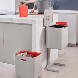 Image showing the Totem 60 Waste separation and recycling unit, H80 x W40 x D30cm, Stone product.
