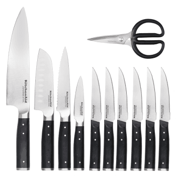 Image showing the Gourmet 11 Piece Forged Knife Block Set, Black product.