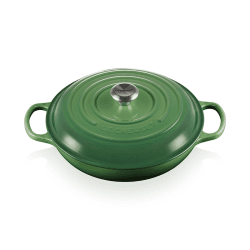 Image showing the Signature Cast Iron Shallow Casserole, 30cm, Bamboo product.