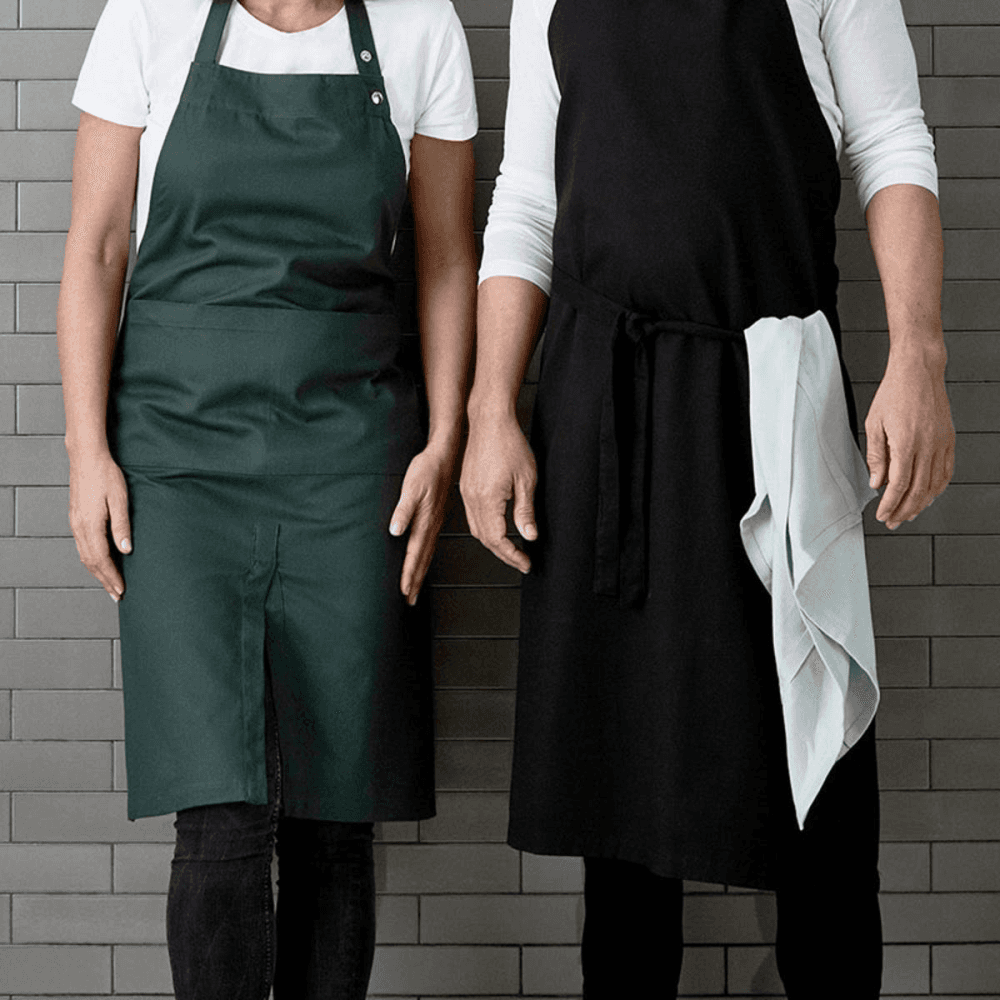 Twill Apron with pocket, 80 x 95cm, Black
