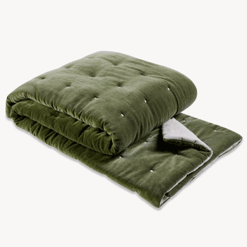 Image showing the Jaipur Bedspread, 220 x 200cm, Olive Green product.