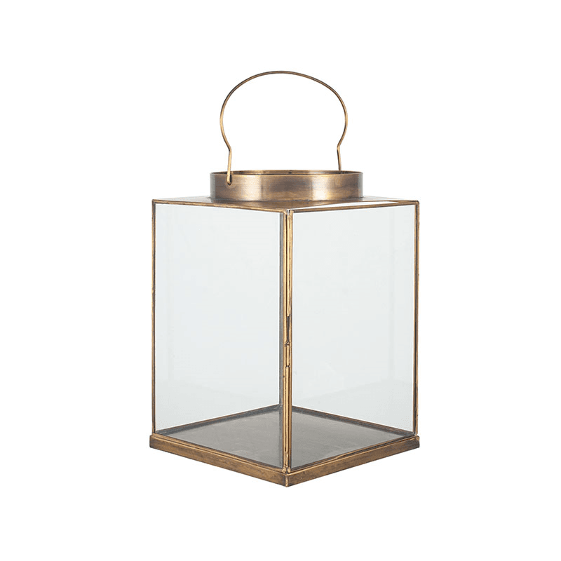 Metal Lantern, H26cm, Antique Brass