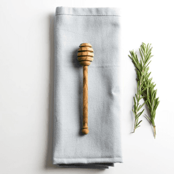 Image showing the Traditional Olive Wood Honey Drizzler - 14cm product.