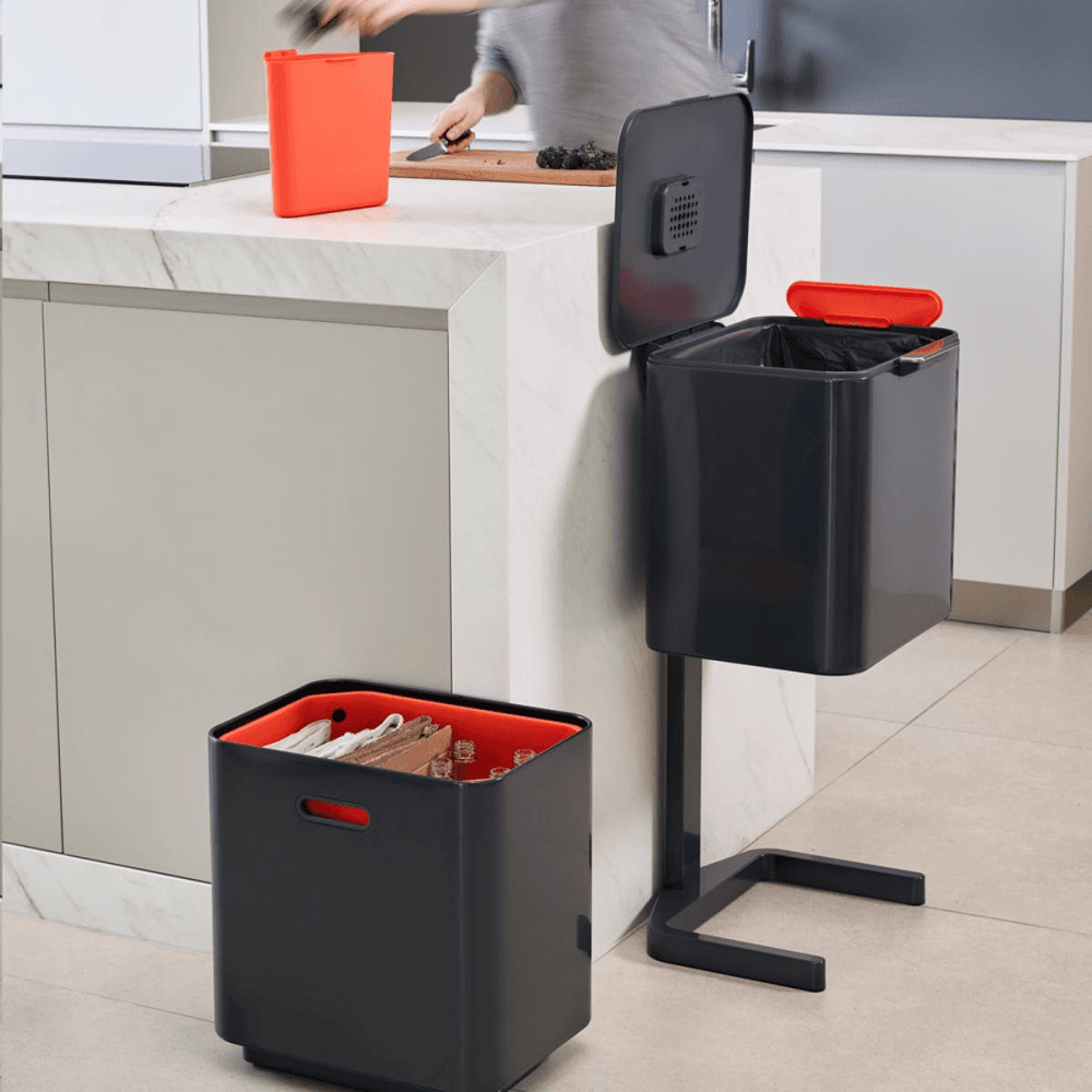 Totem Max Intelligent waste bin, H81.4 x W39 x D36.6cm, Graphite