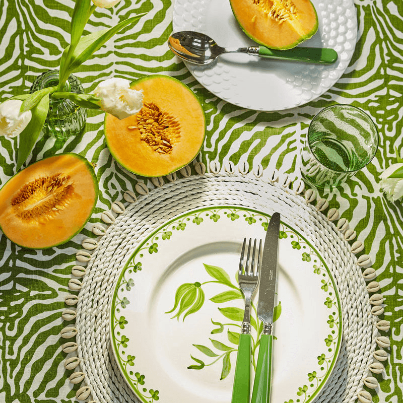 Zebra Tablecloth, 145 x 300cm, Green