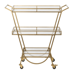 Image showing the 3 Tiered Drinks Trolley, 91 x 90 x 39cm, Gold product.