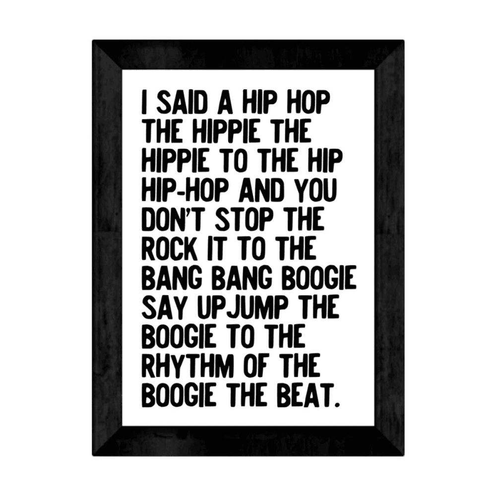 Honeymoon Hotel, Rapper's Delight Framed Art Print, White