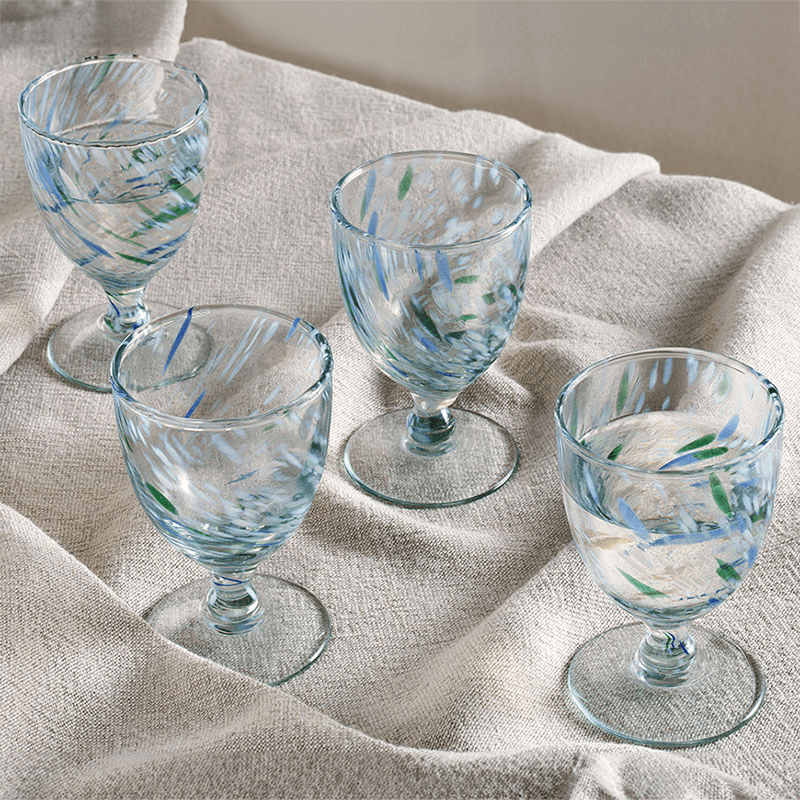 Taja Set of 4 Glasses, 190ml, Sea Blue