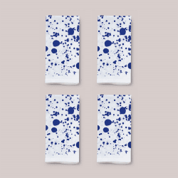 Image showing the Splatter Set of 4 Napkins, W50 x L50cm, Electric Blue product.