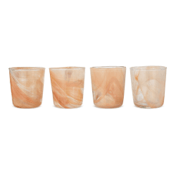 Image showing the Shirali Set of 4 Marble Swirl Tumblers, 250ml, Apricot product.