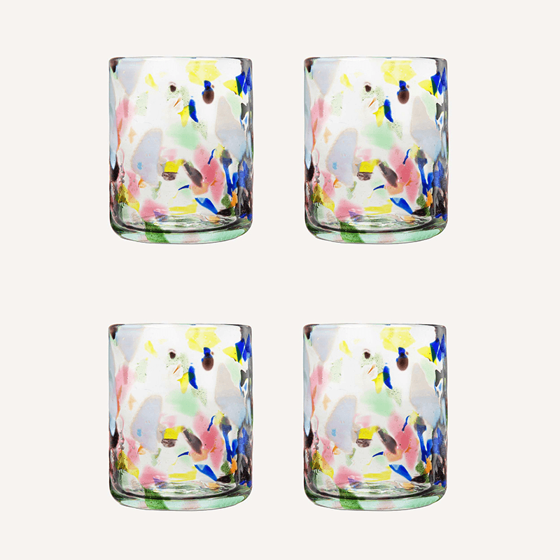 Terrazzo Set of 4 Tumblers, 350ml, Multi