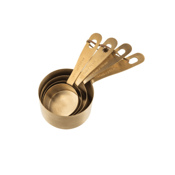 Image showing the Set of 4 measuring cups, Brass product.