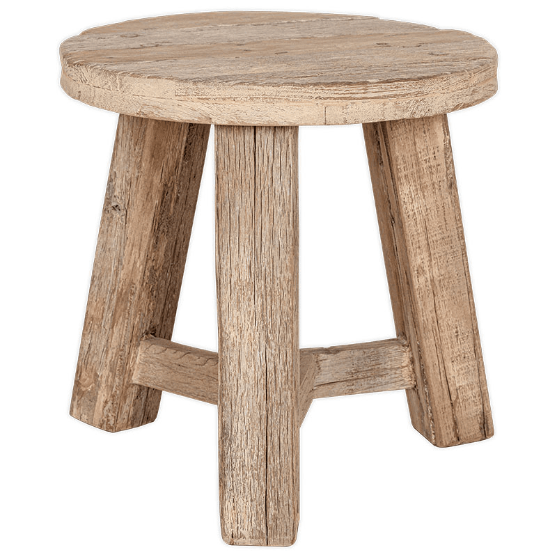 Ibo Reclaimed Wood Round Side Table, Natural