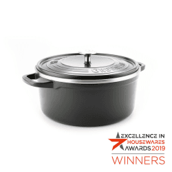Image showing the Featherweights Non-Stick Casserole with Lid, 26cm, Black product.