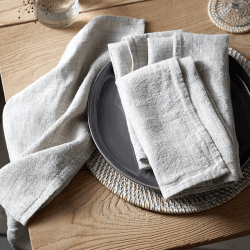 Image showing the Rustic Linen Set of 4 Napkins, 45 x 45cm, Natural product.
