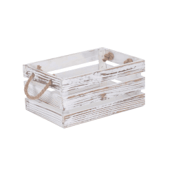 Image showing the Small Distressed Crate, White product.
