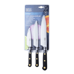 Image showing the Oxford Set of 3 Assorted Knife Set, Brass Rivet product.