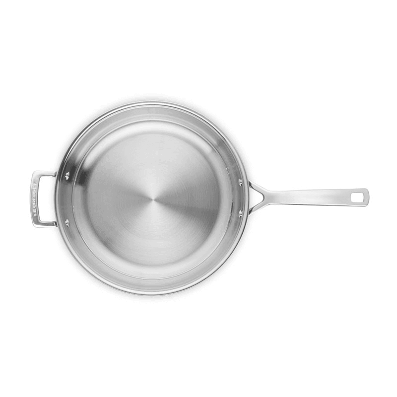 Classic 3-ply Uncoated Frying Pan with Helper Handle, 30cm, Stainless Steel