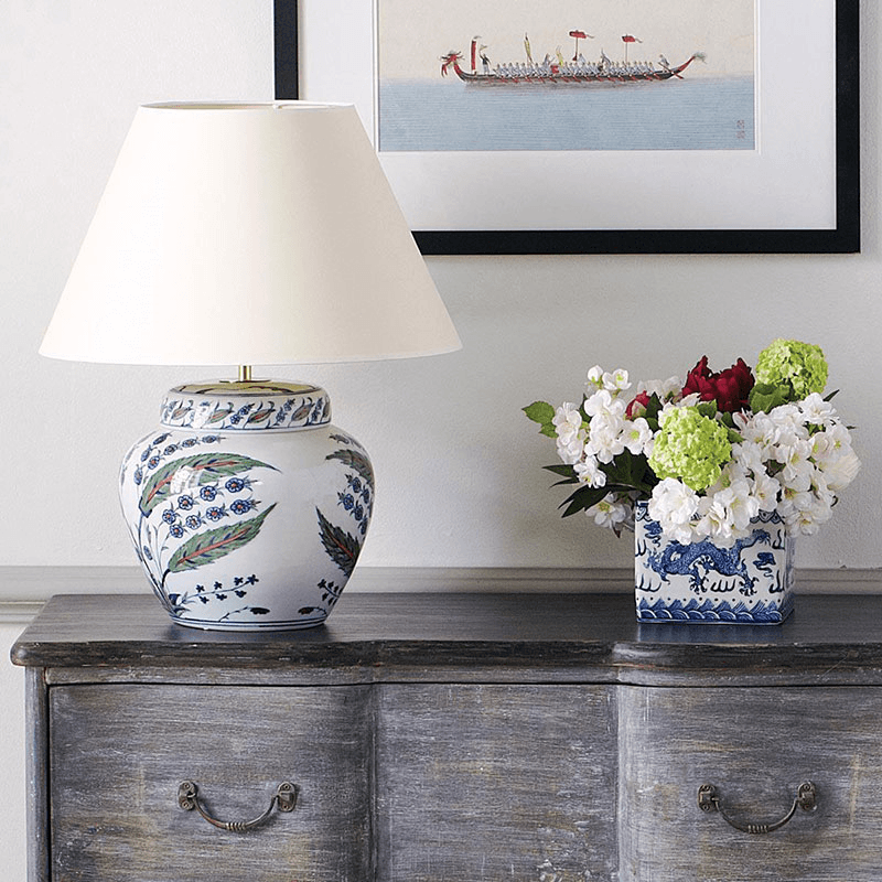 Iznik Urn Table Lamp - Base Only, H26 x D23cm