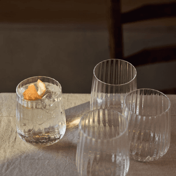 Image showing the Ribbed Set of 4 Ribbed Tumblers, H11cm, Clear product.