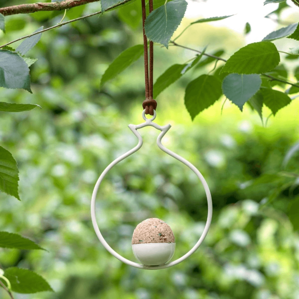Fat Ball Bird Feeder, Pomegranate, White/Blue