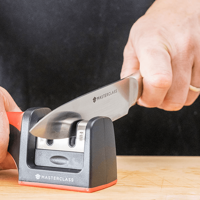 Kitchen knife sharpener with honer