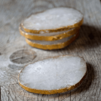Image showing the Quartz Set of 4 Coasters, D9cm, Gold product.