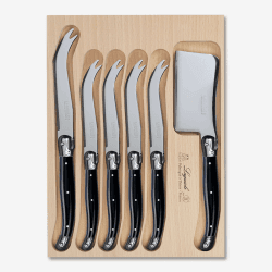 Image showing the 6 Piece Cheese Knife in Tray, Black product.