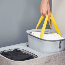 Image showing the Easy-Empty Laundry Basket, 90L, Grey product.