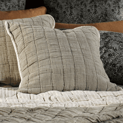 Image showing the Vivienne Cotton Quilted Cushion Cover, 50 x 50cm, Olive Green product.